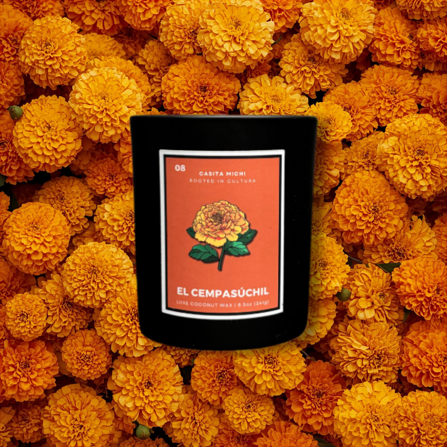 El Cempasúchil | Día de los Muertos Lotería Candle