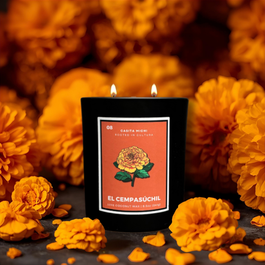 El Cempasúchil | Día de los Muertos Lotería Candle