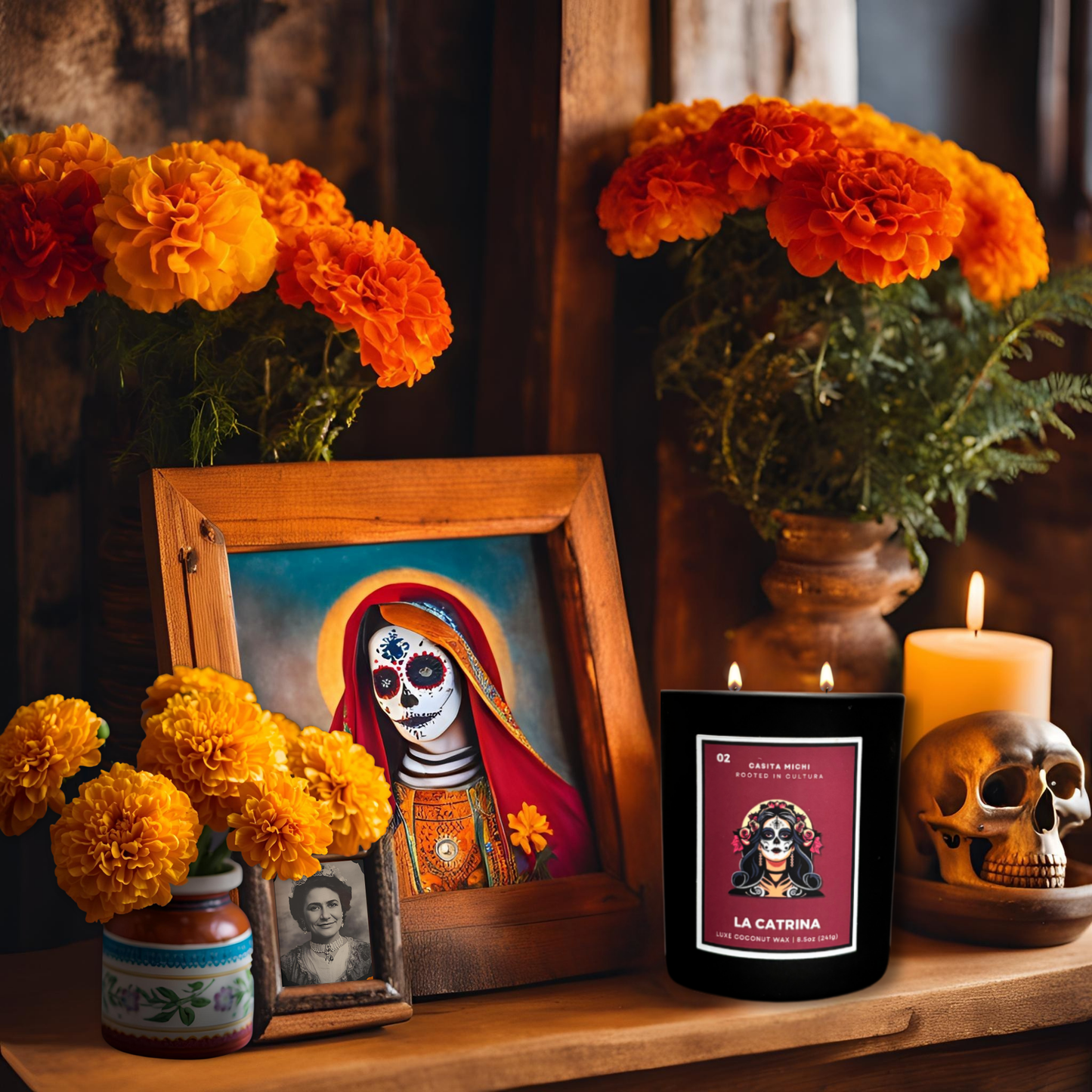 La Catrina | Día de los Muertos Lotería Candle